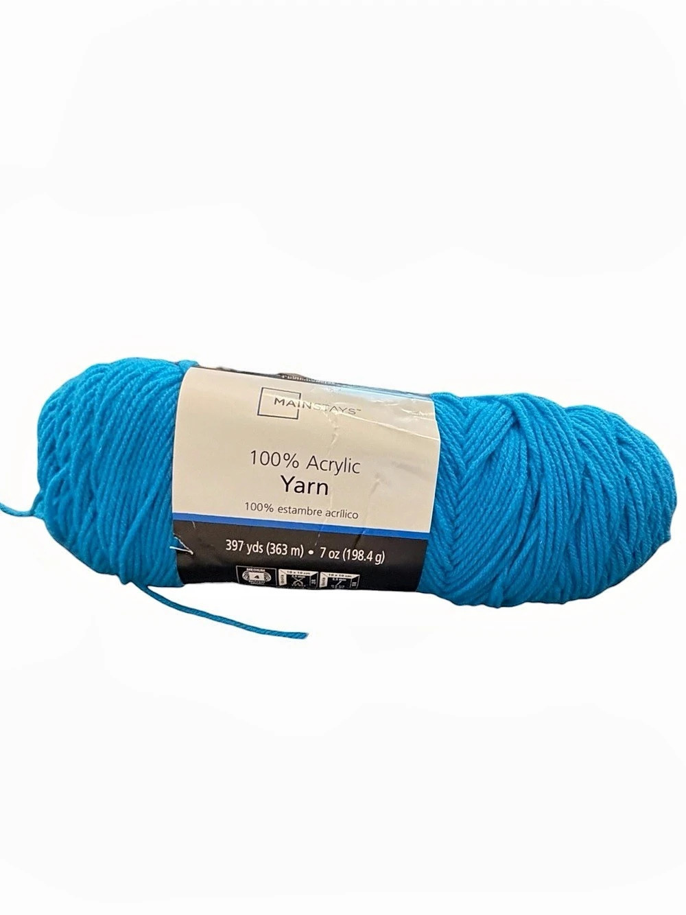 Mainstays Medium Acrylic Yarn 6.1 Oz Worsted Turquoise Blue 2024
